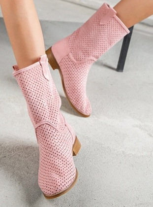 Powder Pink - Boot - Boots - DİVOLYA