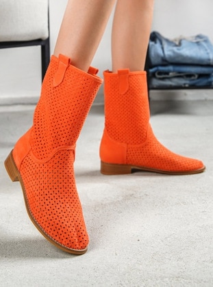 Orange - Boot - Boots - DİVOLYA