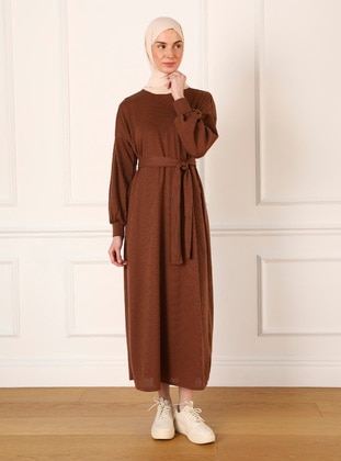 Brown - Modest Dress - Refka