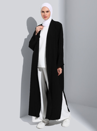 Slit Side Abaya - Black