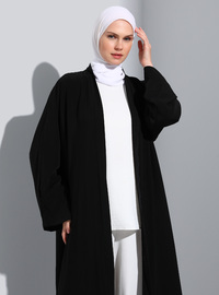 Slit Side Abaya - Black