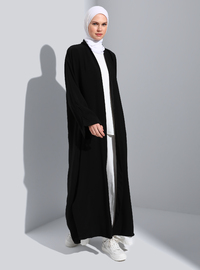 Slit Side Abaya - Black