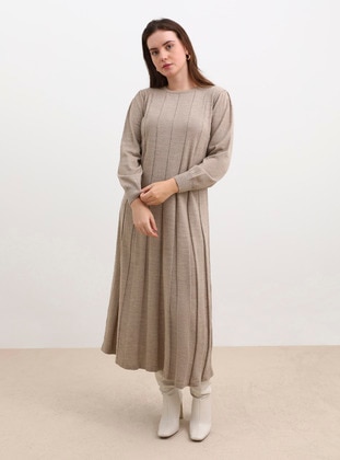 Dark Mink - Plus Size Knit Dresses - Alia