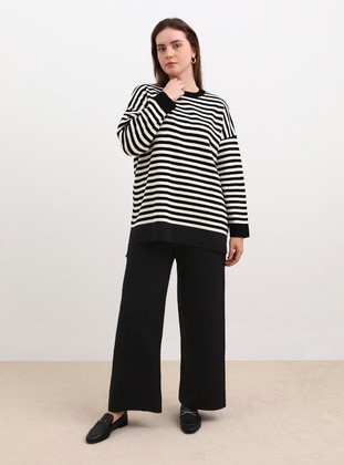 Black - Plus Size Knit Co-ords - Alia