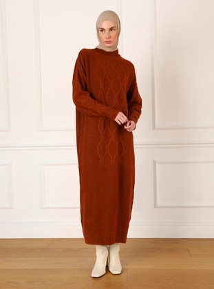 Copper color - Knit Dresses - Refka