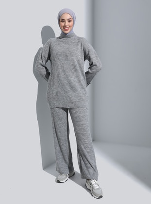 Grey - Knit Suits - Refka