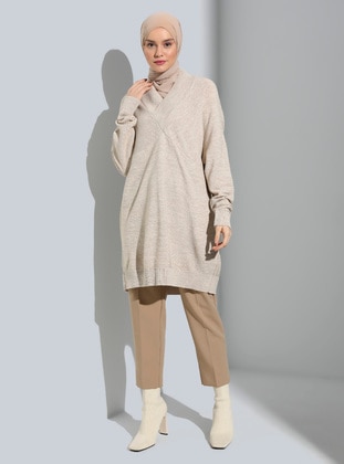 Stone Color - Knit Tunics - Refka