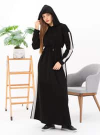 Black - Hooded collar - Modest Dress