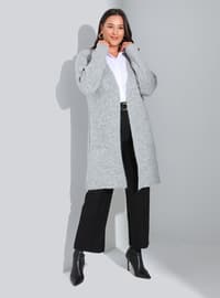 Gray Melange - Plus Size Knit Cardigan