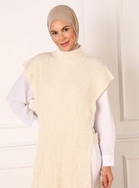 Beige - Knit Sweater