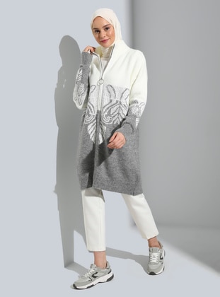 Silver color - Knit Cardigan - Refka