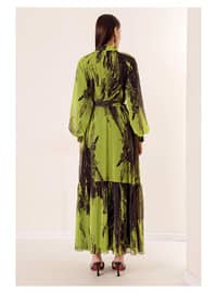Multi - Pistachio Green - Fully Lined - Multi - Pistachio Green - Dog collar - Dog collar - Evening Dresses