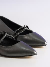 Silver color - Flat - Faux Leather - Flat Shoes
