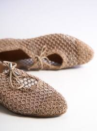 حذاء كاجوال - بيج - جلد اصطناعي - أحذية كاجوال