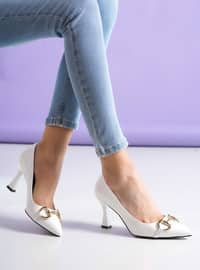 White - High Heel - Faux Leather - Heels
