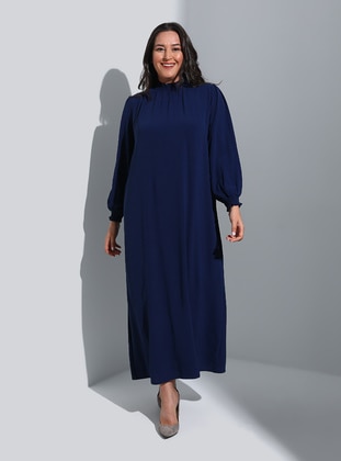 Navy Blue - Plus Size Dress - Alia