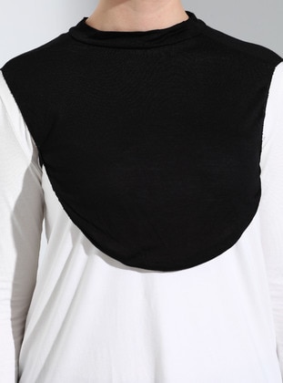 Black - Plain - Cotton - Viscose - Neckcover - E Collection
