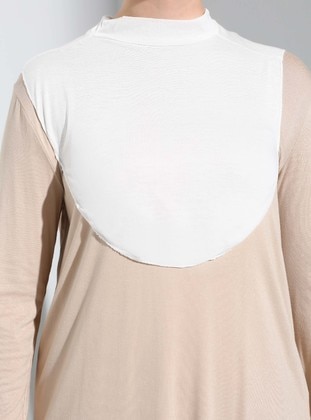 Off White - Plain - Cotton - Viscose - Neckcover - E Collection