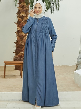 Buy online Blue Solid Denim Abaya from ethnic wear for Women by Silk Route  London for ₹4219 at 10% off | 2024 Limeroad.com