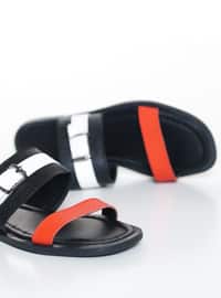 Black - Red - Sandal - Slippers
