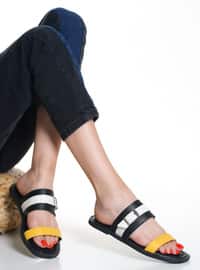 Black - Yellow - Sandal - Slippers