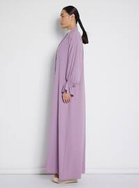 Lilac - Unlined - V neck Collar - Abaya
