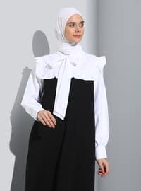 Black - White - Modest Dress