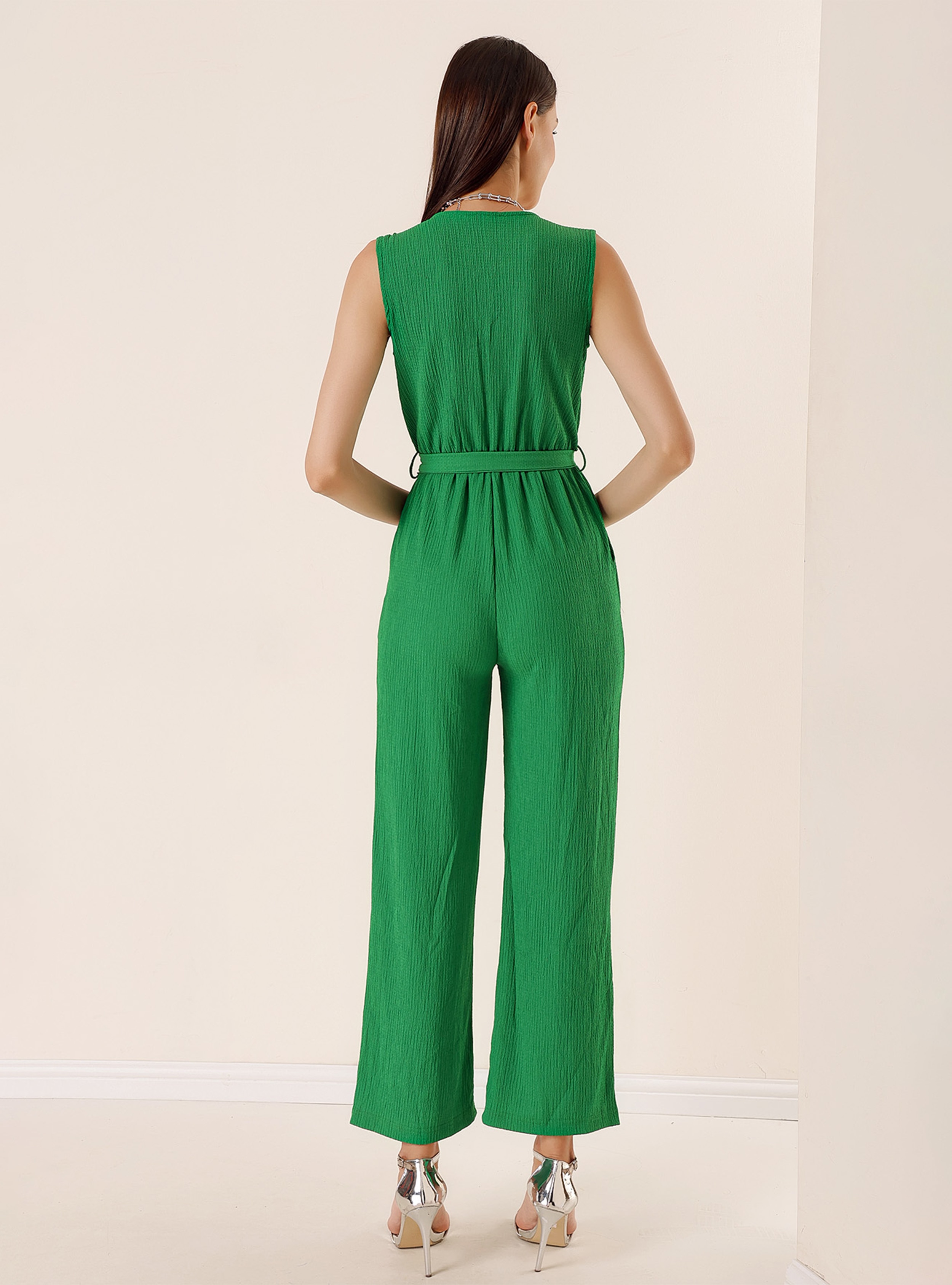 Green - Double-Breasted - Jumpsuit