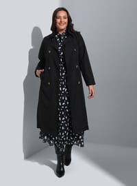 Black - Plus Size Trench coat