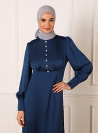 Navy Blue - Modest Evening Dress