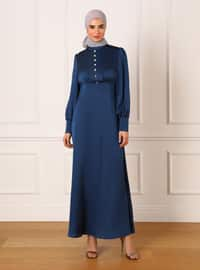 Navy Blue - Modest Evening Dress