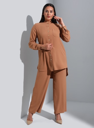 Milky Brown - Plus Size Suit - Alia