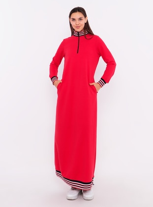 Coral - Polo neck - Modest Dress - Bwest