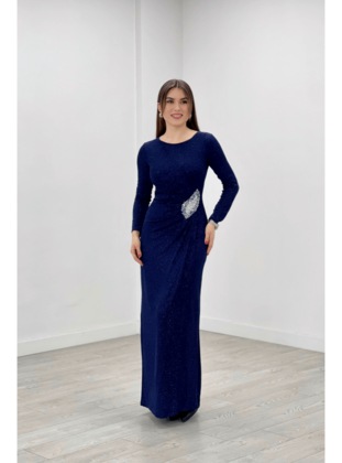 Navy Blue - Modest Evening Dress - Giyim Masalı