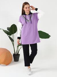 Lilac - Hooded collar - Tracksuit Set