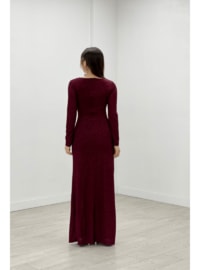 Burgundy - Modest Evening Dress