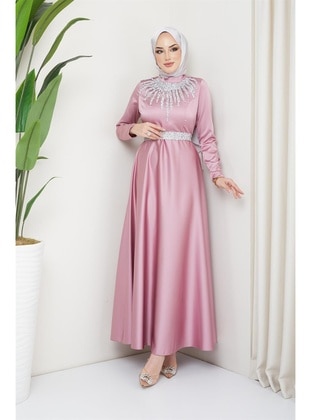 Powder Pink - Modest Evening Dress - Hakimoda