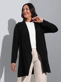 Black - Plus Size Topcoat
