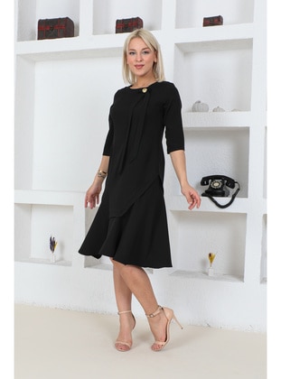 Black - Modest Dress - Maymara