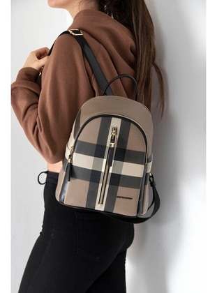 Brown - Backpacks - Silver Polo