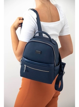 Silver Polo Navy Blue Backpacks