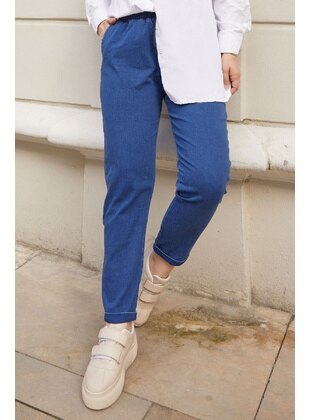 Blue - Denim Trousers - InStyle