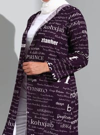 Purple - Multi - Hooded collar - Topcoat