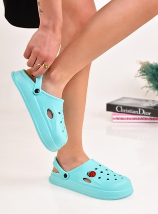 Turquoise - Slippers - Odesa Ayakkabı
