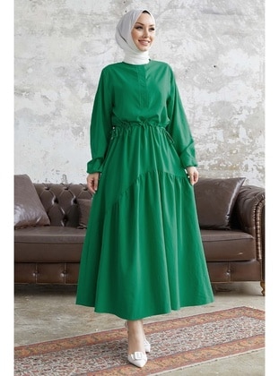 Dark Green - Modest Dress - InStyle