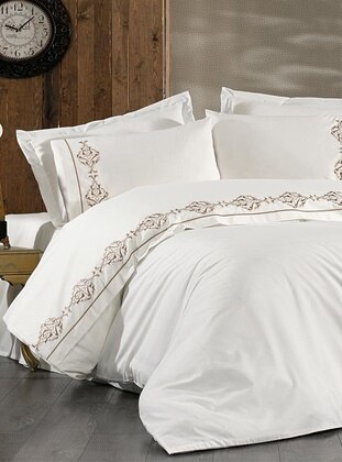 Beige - Double Duvet Covers - Dowry World