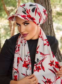 White - Red - Swim Hijab