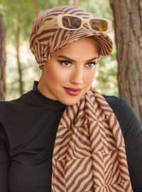 Beige - Brown - Swim Hijab