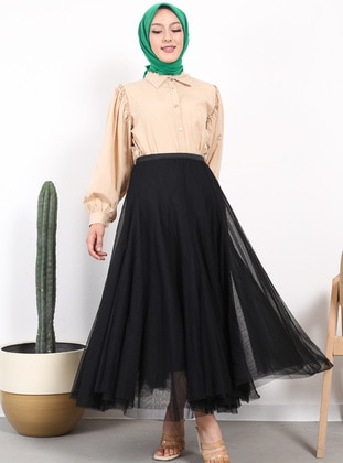 Black - Fully Lined - Skirt - Vav