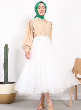 White - Fully Lined - Skirt - Vav
